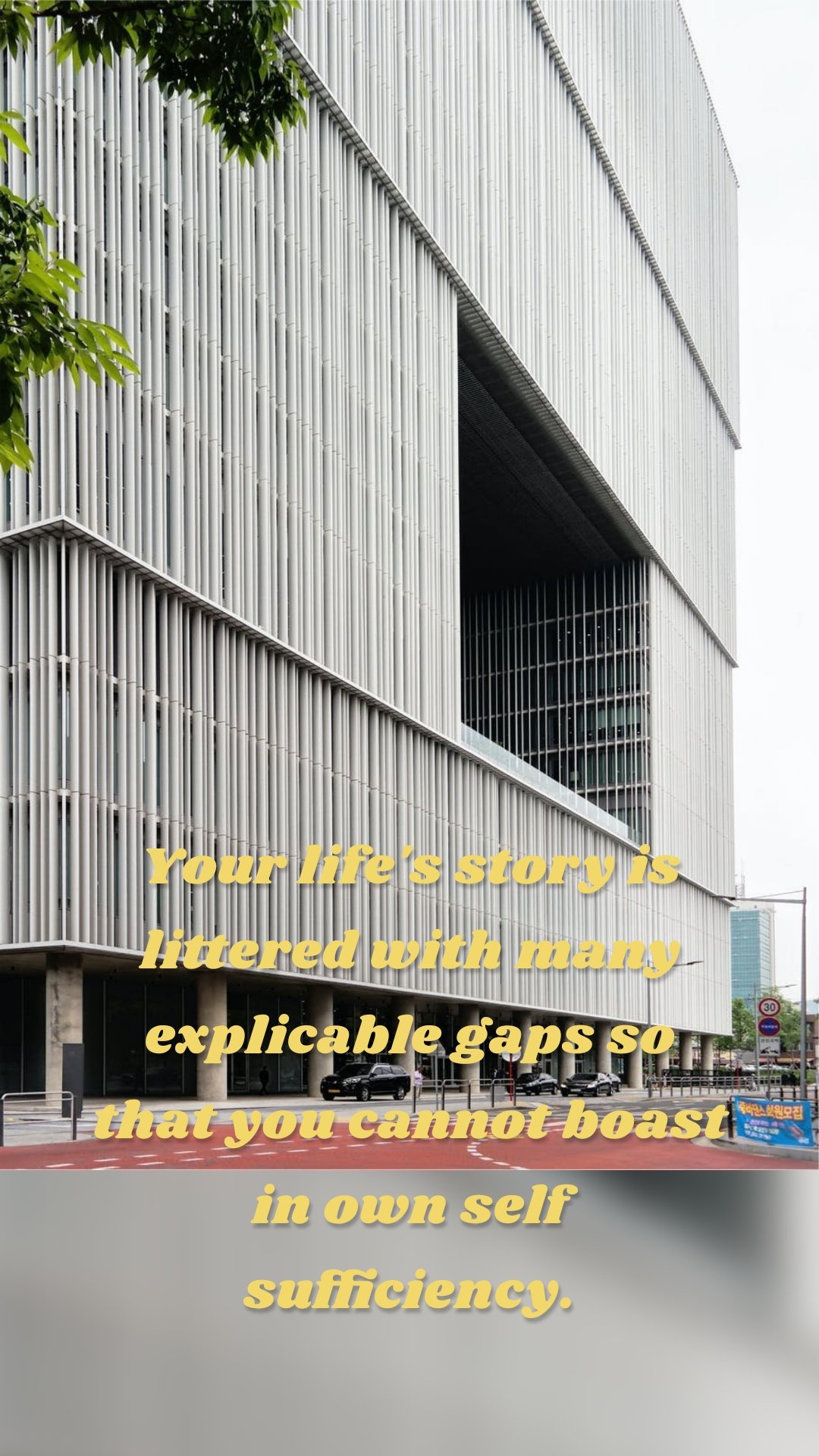 




Your life's story is littered with many explicable gaps so that you cannot boast in own self sufficiency.
